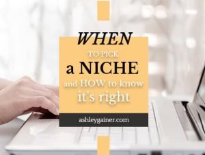 When to pick a niche and how to know it's right